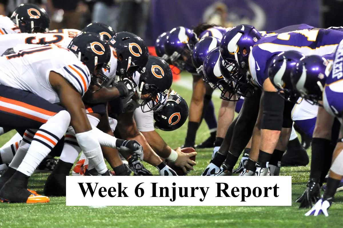 Week 6 Injury Report Chicago Bears Vs Minnesota Vikings