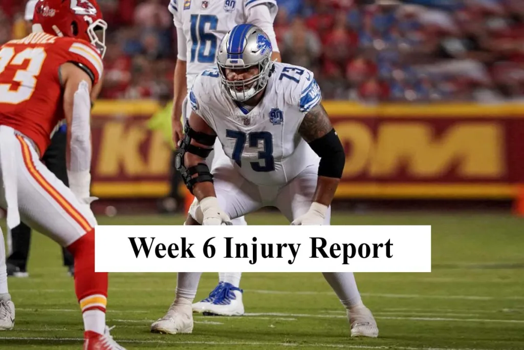 Week 6 Injury Report Tampa Bay Buccaneers Vs. Detroit Lions The NFL