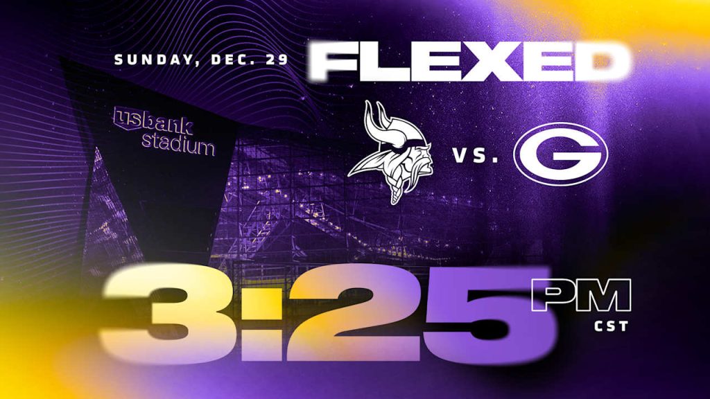 Vikings vs. Packers Week 17 Game Flexed to 3:25 p.m. (CT) Kickoff